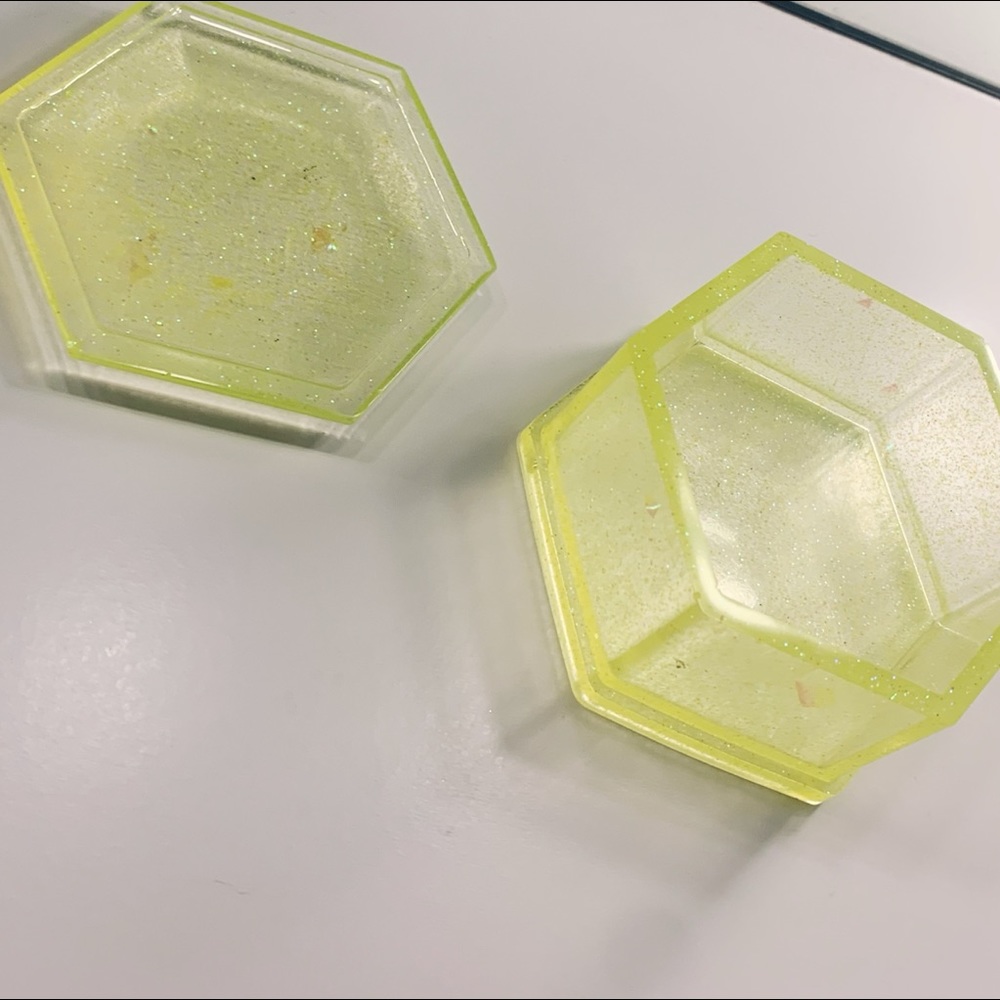 Sparkly Neon Yellow Storage Jar